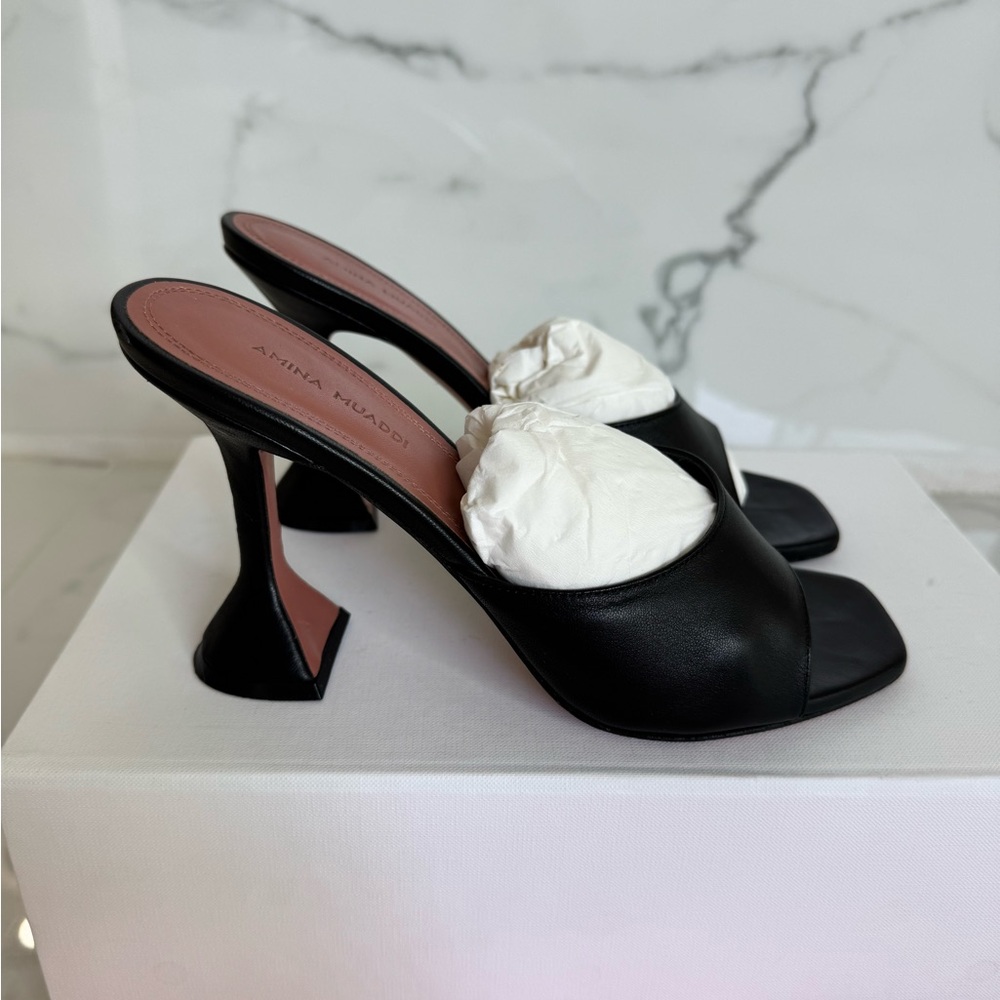 Amina Muaddi Black Lupita mules 39 - Picture 2 of 9